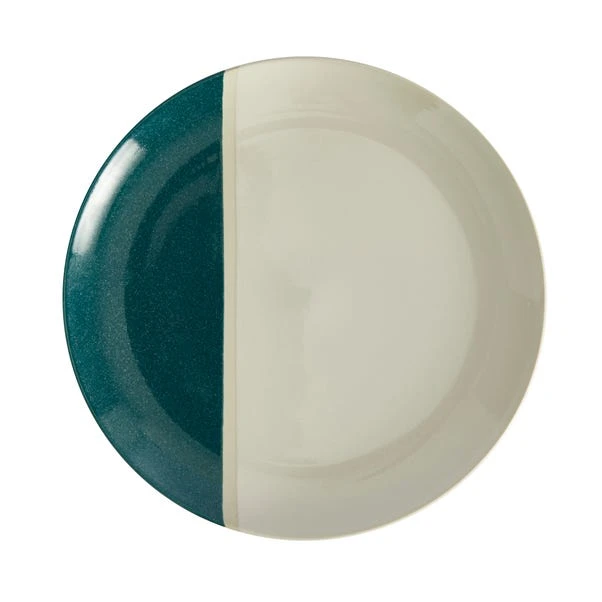 Elements Dipped Teal Stoneware Dinner Plate 4 Elements Dipped Teal Stoneware Dinner Plate - Image 2