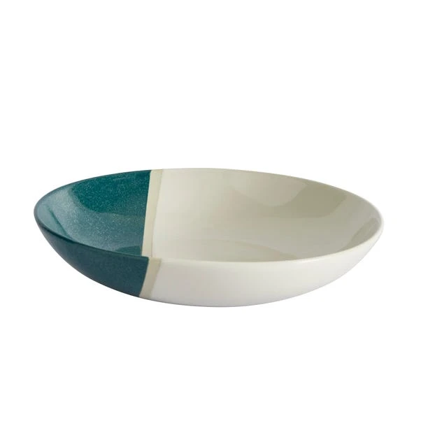 Elements Dipped Teal Stoneware Pasta Bowl 4 Elements Dipped Teal Stoneware Pasta Bowl - Image 2