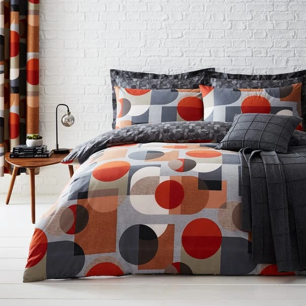 Elements Oscar Reversible Orange Duvet Cover And Pillowcase Set 8 Elements Oscar Reversible Orange Duvet Cover And Pillowcase Set - Image 6