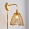Elements Jaula Rattan Plug In Wall Light -Elements 30755627