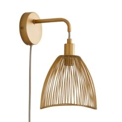 Elements Jaula Rattan Plug In Wall Light -Elements 30755627 alt05