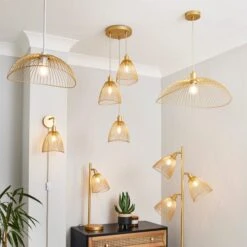 Elements Jaula Rattan Plug In Wall Light -Elements 30755627 alt06