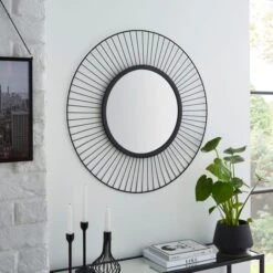 Elements Wire Round Indoor Outdoor Wall Mirror -Elements 30798209 alt01