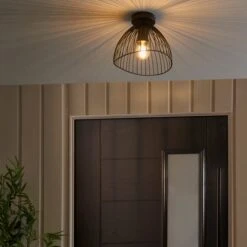 Elements Jaula Outdoor Flush Porch Ceiling Light -Elements 30831992 alt04