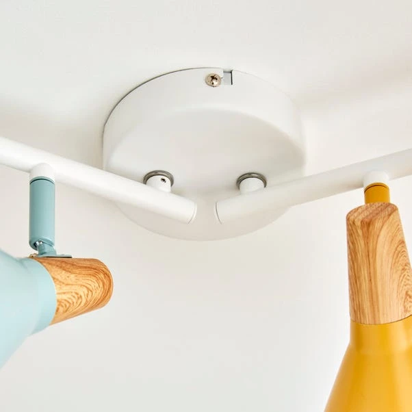 Elements Wolston 4 Light Semi Flush Spotlight Bar 6 Elements Wolston 4 Light Semi Flush Spotlight Bar - Image 4