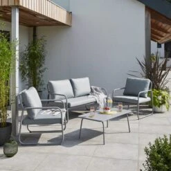 Elements Grey Metal Conversation Set