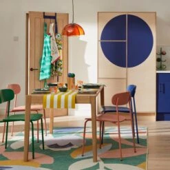 Elements Holmes 6 Seater Rectangular Dining Table, Modern Oak -Elements 30893316 alt04