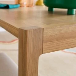 Elements Holmes 6 Seater Rectangular Dining Table, Modern Oak -Elements 30893316 alt07