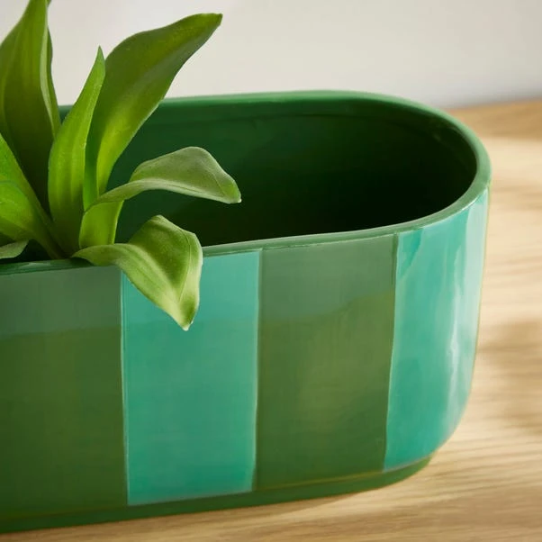 Elements Striped Ceramic Windowsill Plant Pot 10 Elements Striped Ceramic Windowsill Plant Pot - Image 8