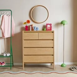 Elements Holmes 5 Drawer Chest, Oak