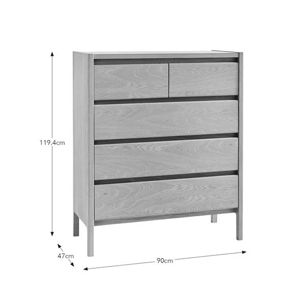 Elements Holmes 5 Drawer Chest, Oak 9 Elements Holmes 5 Drawer Chest, Oak - Image 7