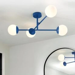 Elements Tela 4 Light Semi Flush Bathroom Ceiling Light -Elements 30894932