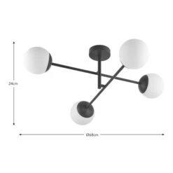 Elements Tela 4 Light Semi Flush Bathroom Ceiling Light -Elements 30894932 alt08