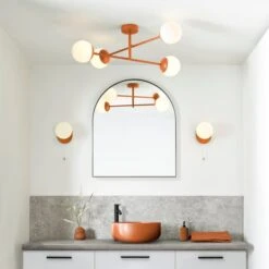 Elements Tela 4 Light Semi Flush Bathroom Ceiling Light -Elements 30894934 alt09