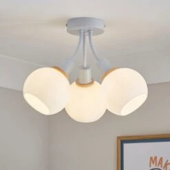 Elements Bailey 3 Light Semi Flush Ceiling Light 20 Elements Bailey 3 Light Semi Flush Ceiling Light -Elements 30898688