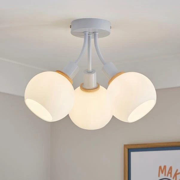 Elements Bailey 3 Light Semi Flush Ceiling Light 9 Elements Bailey 3 Light Semi Flush Ceiling Light - Image 7