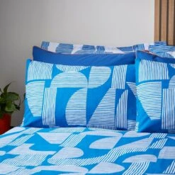 Elements Ezra Blue Cotton Duvet Cover And Pillowcase Set -Elements 30902414 alt01