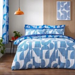 Elements Ezra Blue Cotton Duvet Cover And Pillowcase Set -Elements 30902471 alt02