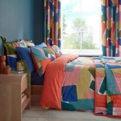 Elements Abstract Blocks Multicoloured Cotton Duvet Cover And Pillowcase Set -Elements 30902925 alt06