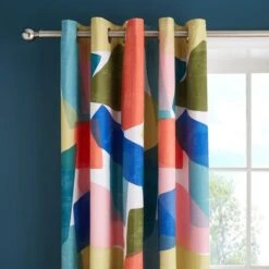 Elements Abstract Blocks Blackout Eyelet Curtains -Elements 30903785
