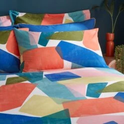 Elements Abstract Blocks Multicoloured Cotton Duvet Cover And Pillowcase Set -Elements 30903849 alt01
